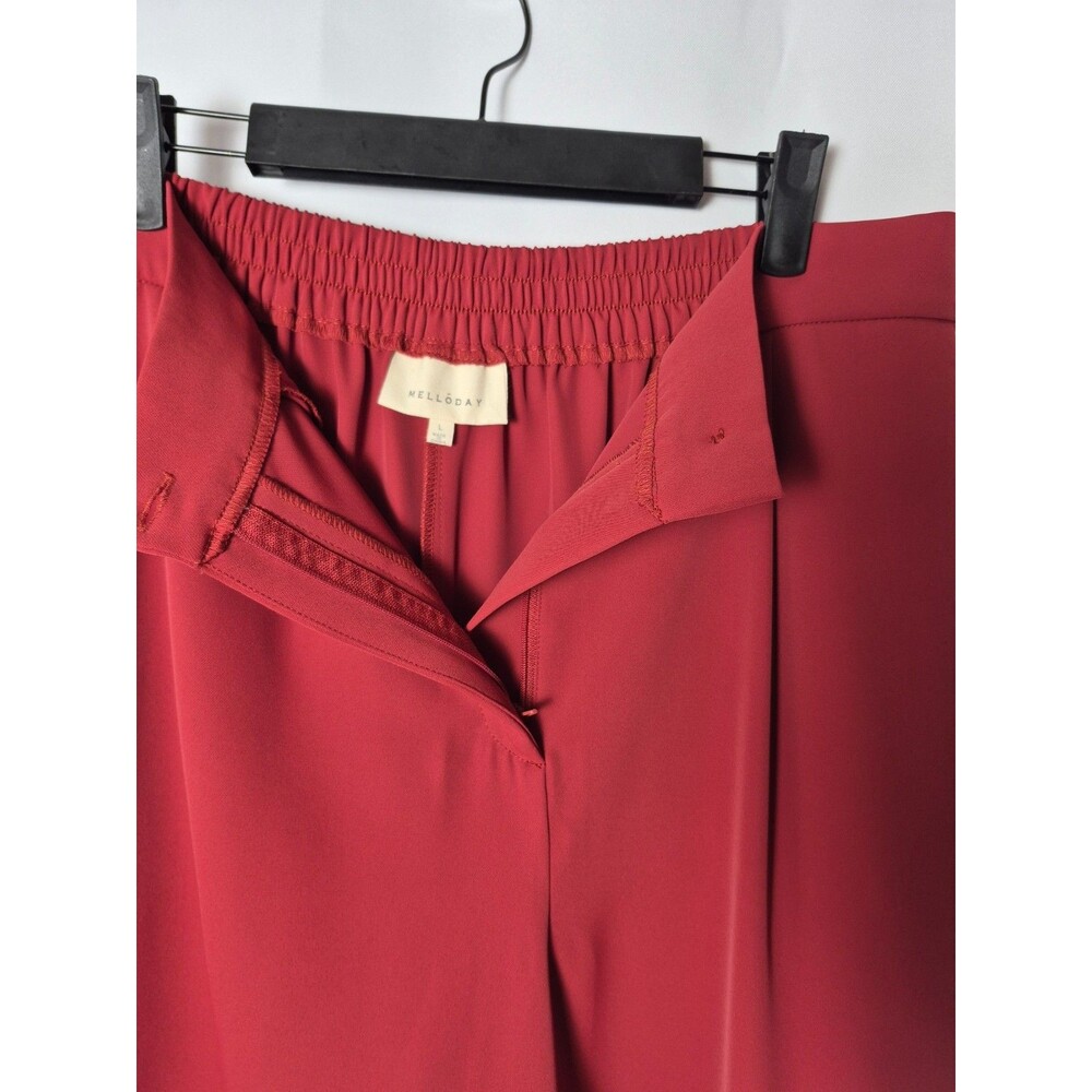MELLODAY Women’s Size L Terracotta Red Tailored Shorts High Rise Pleated Career - Picture 2 of 9